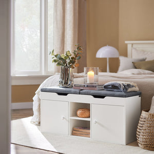 Scarpiera da Ingresso Cassapanca Portascarpe con Cuscino  FSR96-W