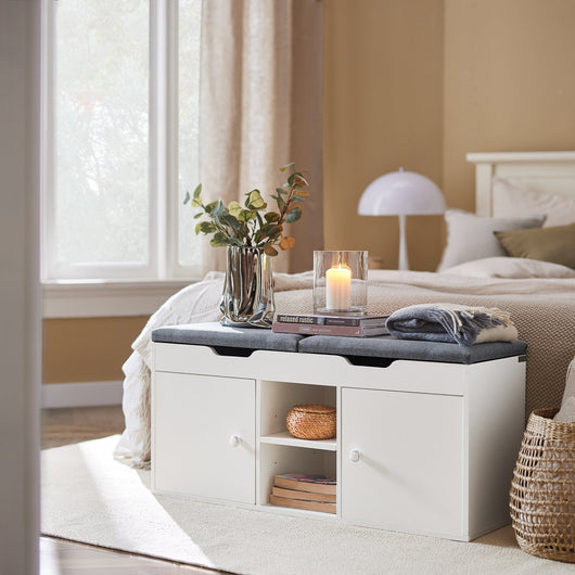 Scarpiera da Ingresso Cassapanca Portascarpe con Cuscino  FSR96-W