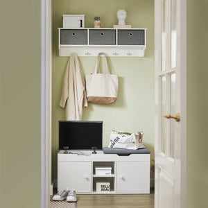 Scarpiera da Ingresso Cassapanca Portascarpe con Cuscino  FSR96-W