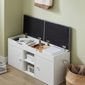 Scarpiera da Ingresso Cassapanca Portascarpe con Cuscino  FSR96-W