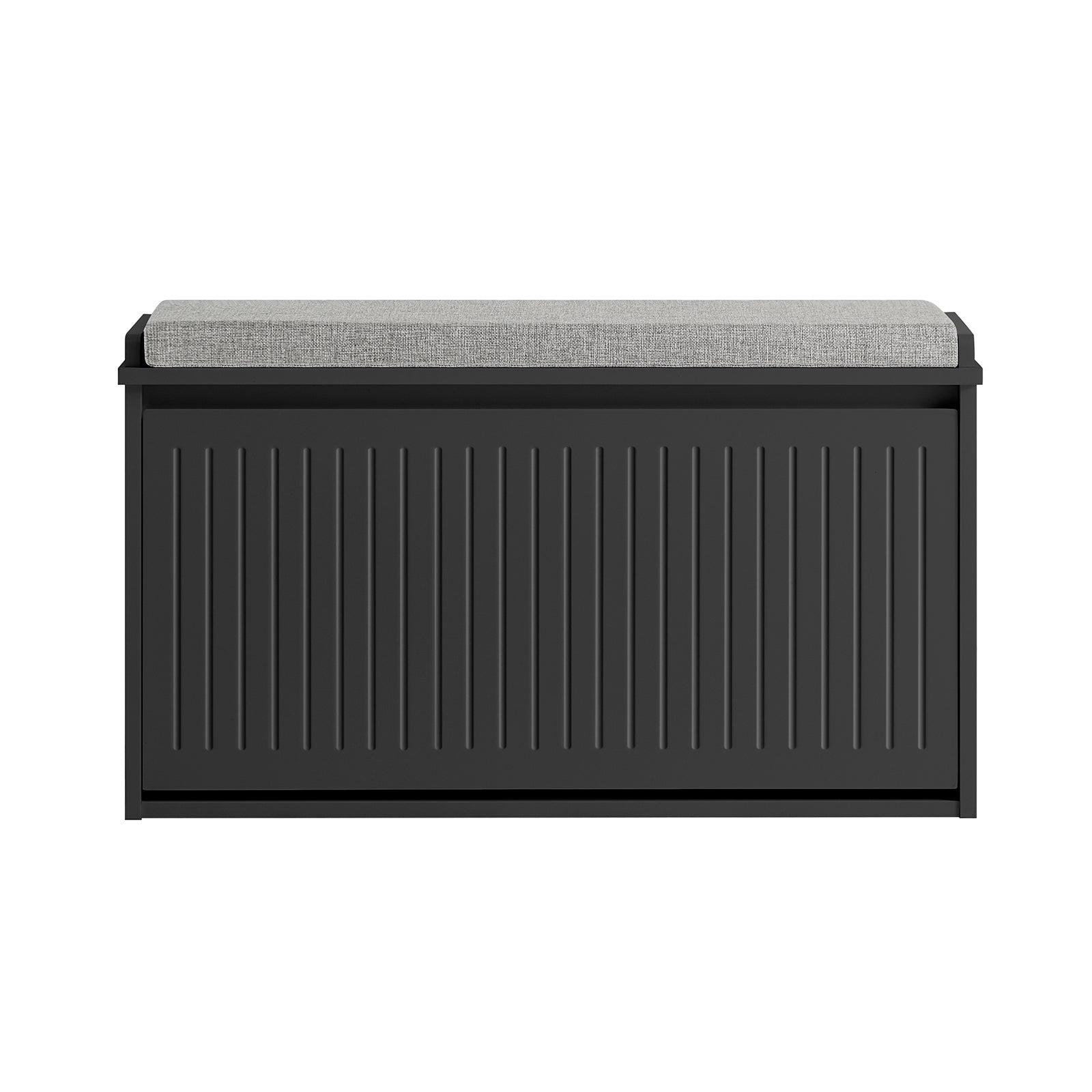 Scarpiera da Ingresso Scarpiera con ribalta Cassapanca Portascarpe con cuscino,Nero, L62xP25xA46cm FSR98-SCH