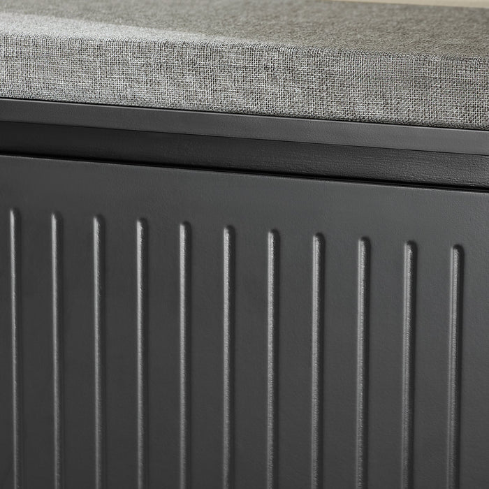 Scarpiera da Ingresso Scarpiera con ribalta Cassapanca Portascarpe con cuscino,Nero, L62xP25xA46cm FSR98-SCH