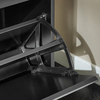 Scarpiera da Ingresso Scarpiera con ribalta Cassapanca Portascarpe con cuscino,Nero, L62xP25xA46cm FSR98-SCH