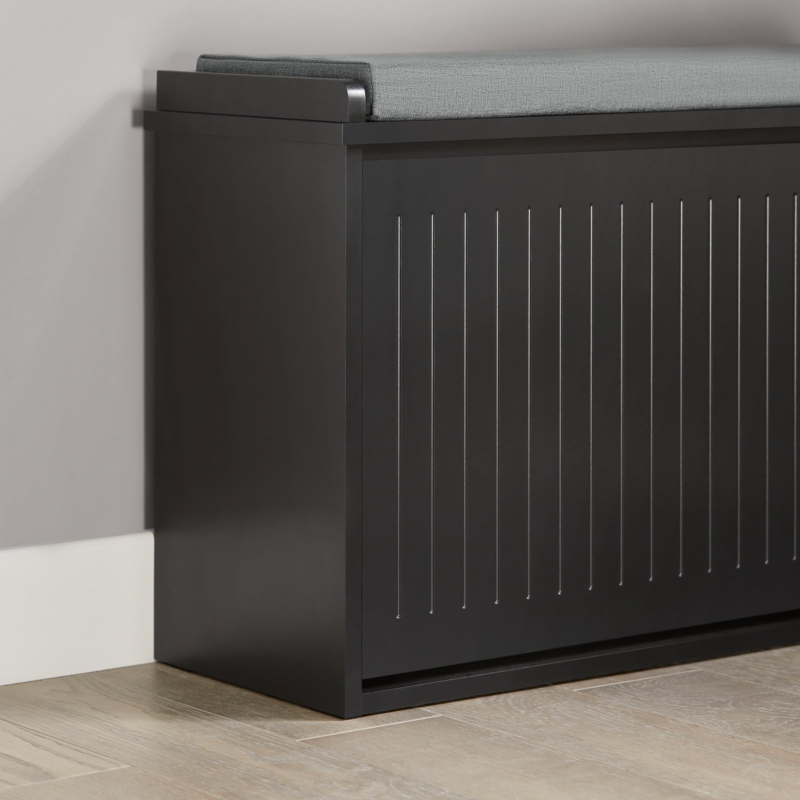 Scarpiera con patta e cuscino per scarpe, 62x46x26 cm colore nero FSR98-SCH