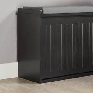 Scarpiera con patta e cuscino per scarpe, 62x46x26 cm colore nero FSR98-SCH