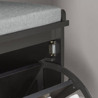 Scarpiera con patta e cuscino per scarpe, 62x46x26 cm colore nero FSR98-SCH