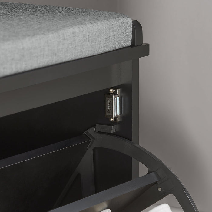 Scarpiera con patta e cuscino per scarpe, 62x46x26 cm colore nero FSR98-SCH