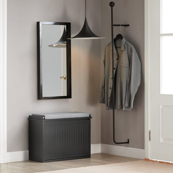 Scarpiera con patta e cuscino per scarpe, 62x46x26 cm colore nero FSR98-SCH