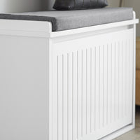 Scarpiera con patta e cuscino per scarpe, 62x46x26 cm colore bianco FSR98-W