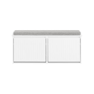 Scarpiera con patta e cuscino per scarpe, 100x46x26cm colore bianco FSR98-XL-W