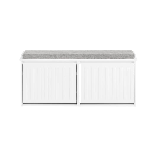 Scarpiera con patta e cuscino per scarpe, 100x46x26cm colore bianco FSR98-XL-W