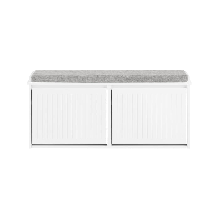 Scarpiera con patta e cuscino per scarpe, 100x46x26cm colore bianco FSR98-XL-W