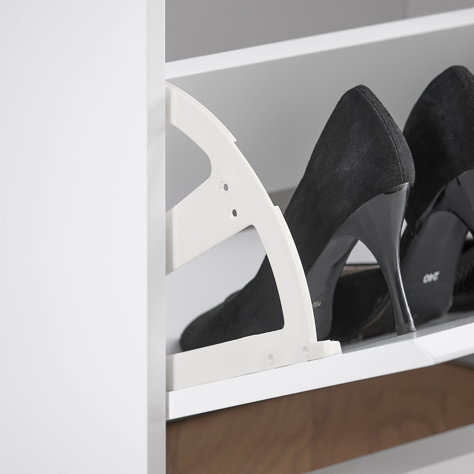 Scarpiera con patta e cuscino per scarpe, 100x46x26cm colore bianco FSR98-XL-W