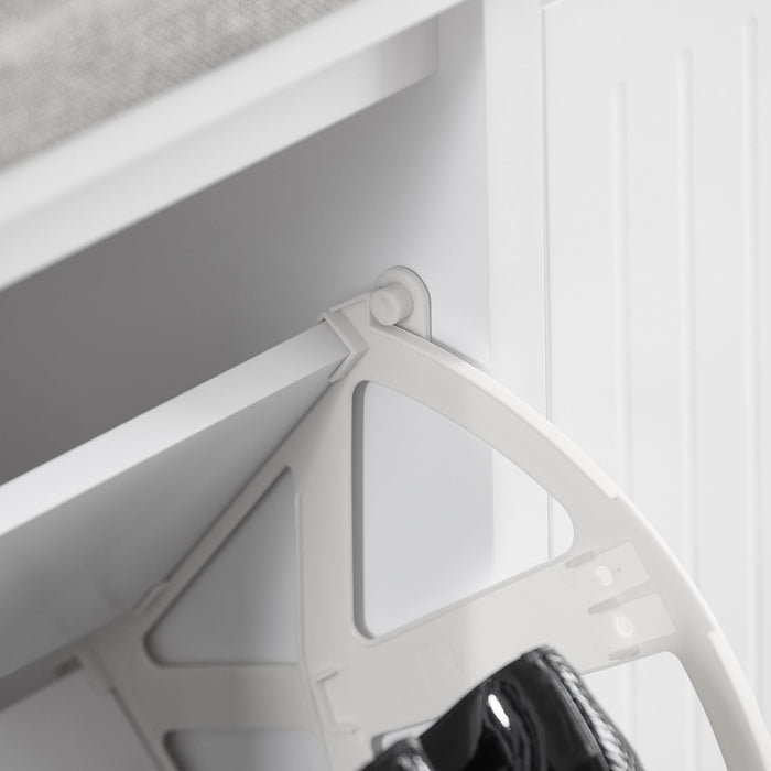 Scarpiera con patta e cuscino per scarpe, 100x46x26cm colore bianco FSR98-XL-W