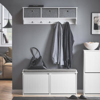 Scarpiera con patta e cuscino per scarpe, 100x46x26cm colore bianco FSR98-XL-W