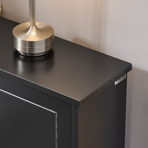 Scarpiera Slim con 2 ante e 2 ripiani Salvaspazio Nero 76x18x79cm FSR99-SCH