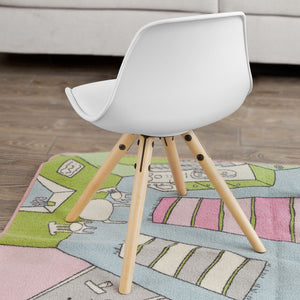 SoBuy FST46-W Sedia per bambini Sedia da cucina con schienale bianco Sgabello ES