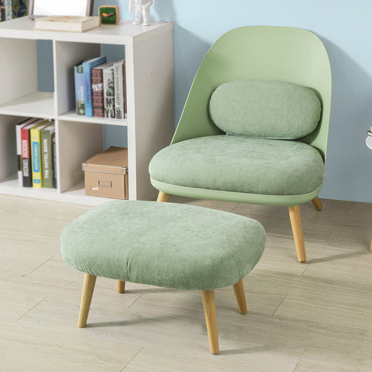 Poltrona Relax Imbottita con poggiapiedi Poltrona e Pouf Verde, scandinave Verde FST63-GR