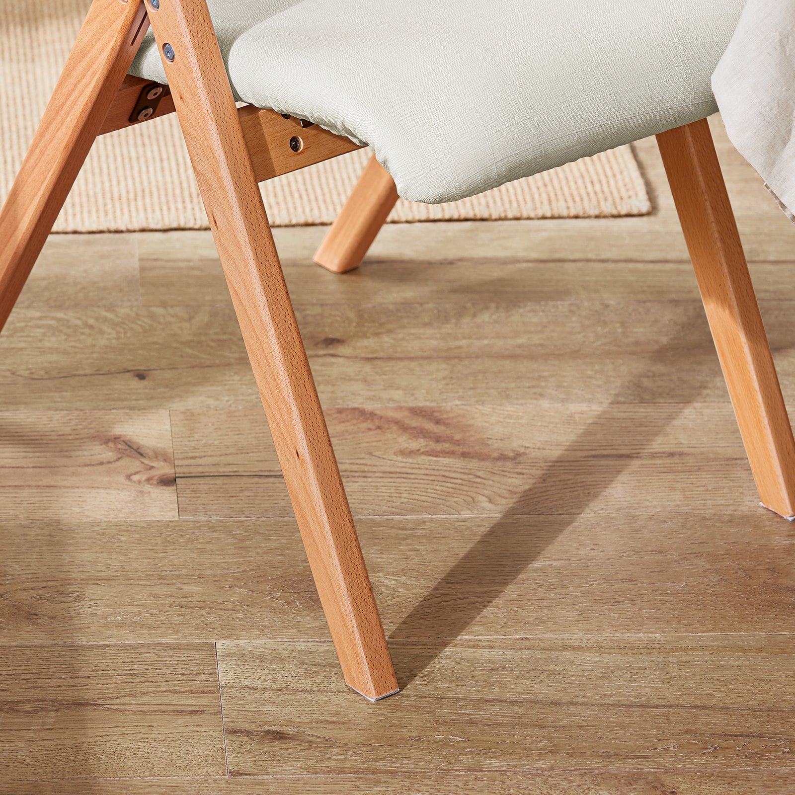 Sedia Pieghevole Sedia da cucina con sedile e schienale imbottiti Sedia da scrivania in faggio bianco FST92-W