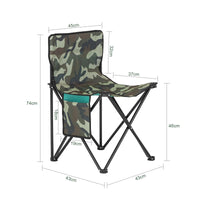 Sedia pieghevole da campeggio, Sedia da pesca per esterno Verde Astratto Camuffare 45x43x74 cm FST96-TN