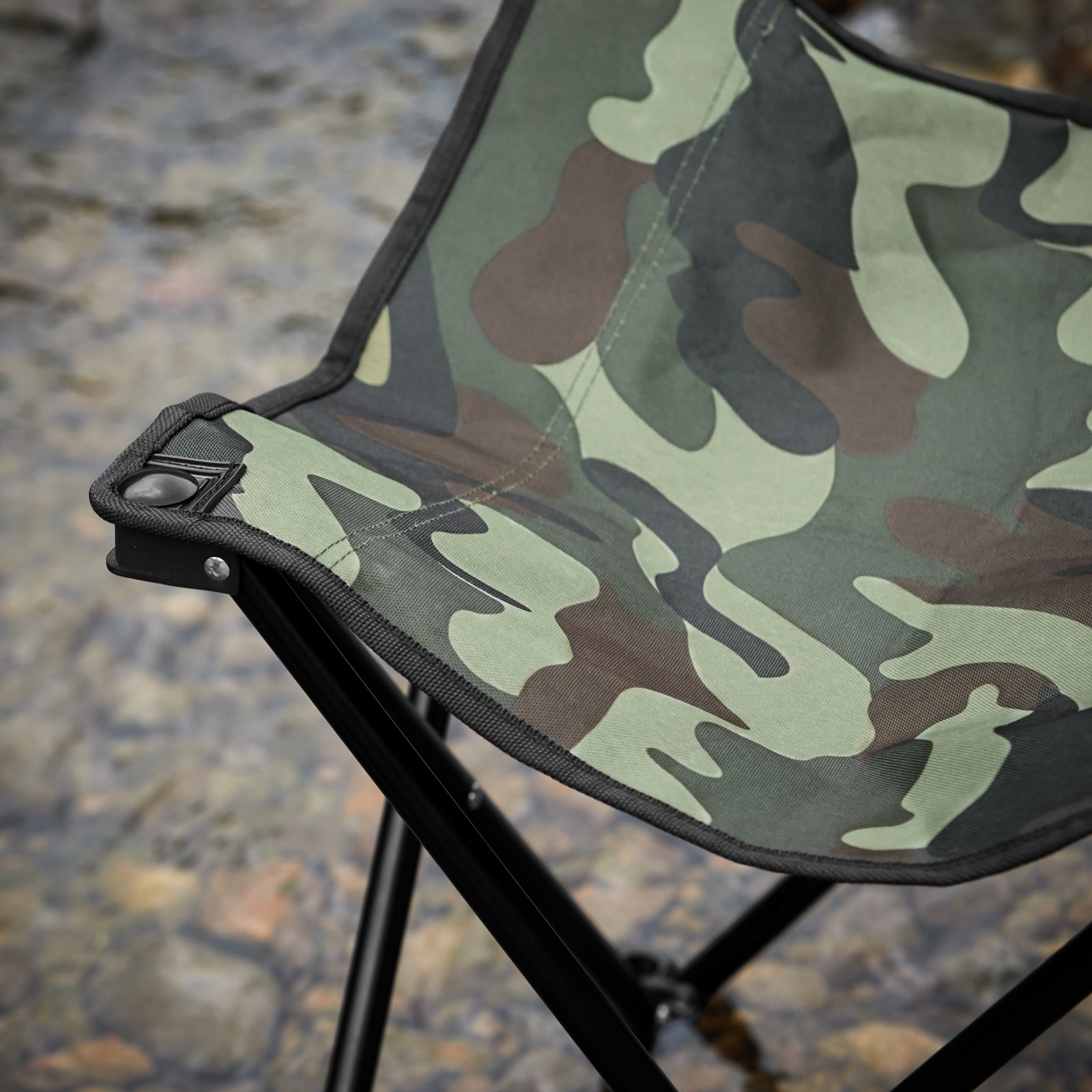 Sedia pieghevole da campeggio, Sedia da pesca per esterno Verde Astratto Camuffare 45x43x74 cm FST96-TN