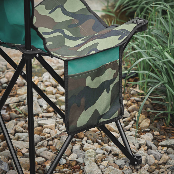 Sedia pieghevole da campeggio, Sedia da pesca per esterno Verde Astratto Camuffare 45x43x74 cm FST96-TN