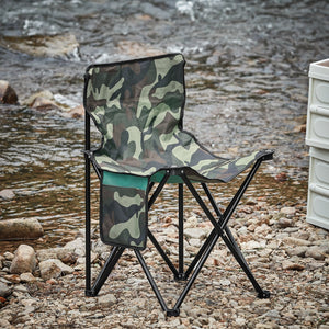 Sedia pieghevole da campeggio, Sedia da pesca per esterno Verde Astratto Camuffare 45x43x74 cm FST96-TN