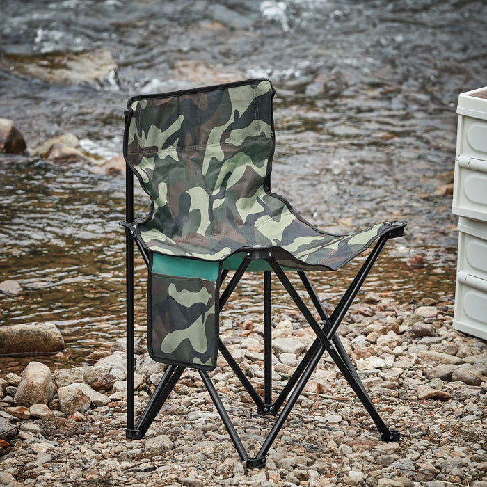 Sedia pieghevole da campeggio, Sedia da pesca per esterno Verde Astratto Camuffare 45x43x74 cm FST96-TN