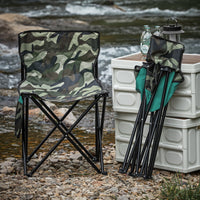 Sedia pieghevole da campeggio, Sedia da pesca per esterno Verde Astratto Camuffare 45x43x74 cm FST96-TN