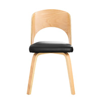 SoBuy Sedia in legno con schienale e seduta imbottiti Sedia per Cucina Sala da pranzo Ufficio Camera da letto Naturale-Nero 48x55x79cm FST97-SCH