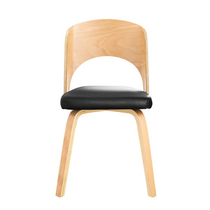 SoBuy Sedia in legno con schienale e seduta imbottiti Sedia per Cucina Sala da pranzo Ufficio Camera da letto Naturale-Nero 48x55x79cm FST97-SCH