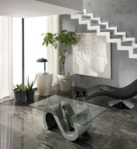 Flexus - Tavolino (120 x 70 - Trasparente) in vetro temperato grigio