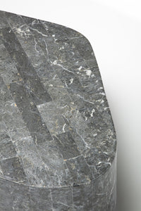 Trapezio - Tavolino (100 x 52 x 28h) in Pietra fossile grigio