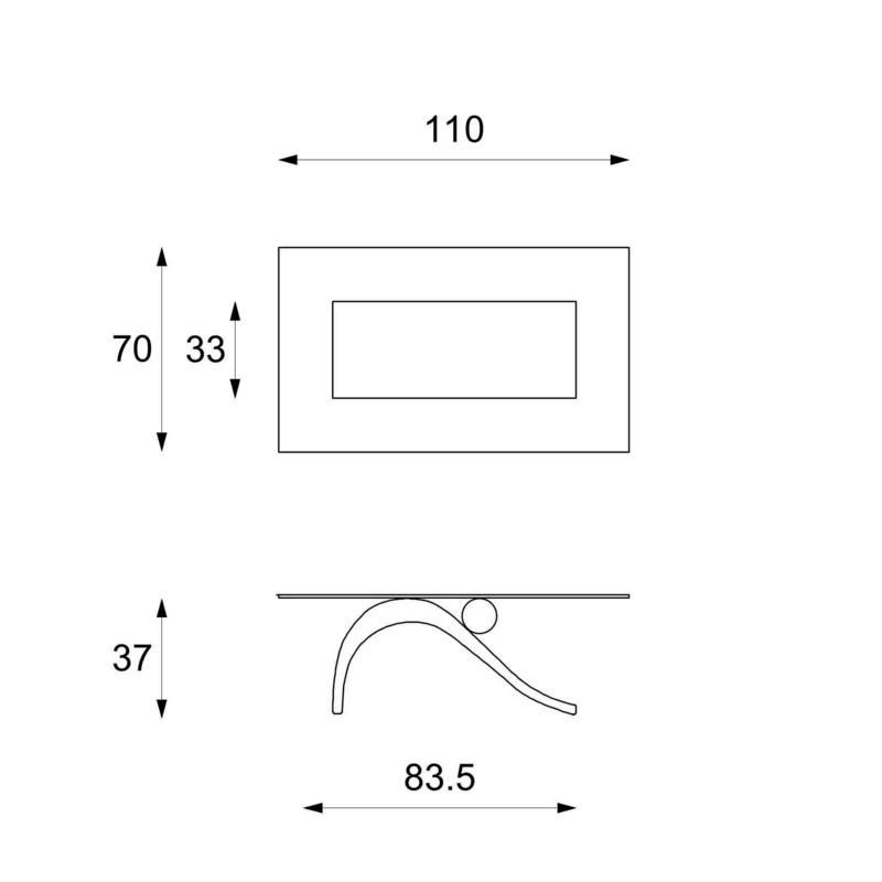 Dove - Tavolino  (120 x 70 x 40 - Trasparente) in Vetro temperato beige