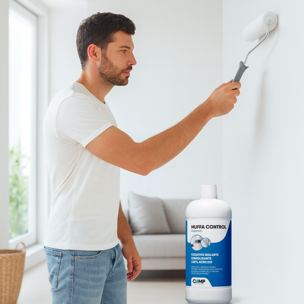 Fissativo isolante acrilico antimuffa per superfici interne ed esterne 1 litro
