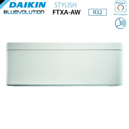 Climatizzatore Condizionatore Daikin Bluevolution Quadri Split Inverter serie STYLISH WHITE 5+9+18+18 con 4MXM80N R-32 Wi-Fi Integrato 5000+9000+18000+18000 Colore Bianco - Garanzia Italiana