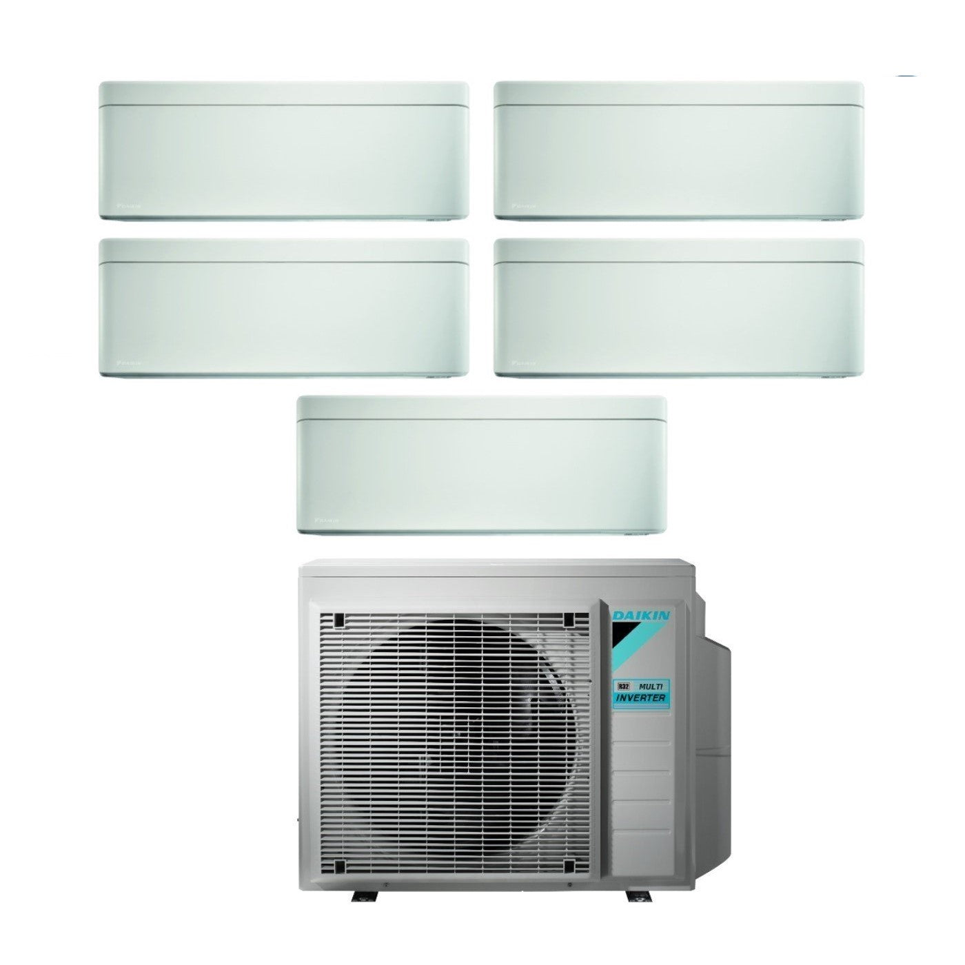 Climatizzatore Condizionatore Daikin Bluevolution Penta Split Inverter serie STYLISH WHITE 7+7+7+7+15 con 5MXM90N R-32 Wi-Fi Integrato 7000+7000+7000+7000+15000 - Garanzia Italiana