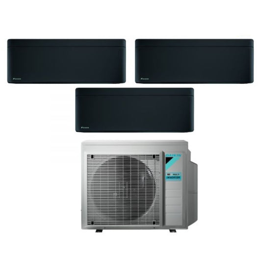 Climatizzatore Condizionatore Daikin Bluevolution Trial Split Inverter serie STYLISH TOTAL BLACK 7+12+12 con 3MXM52N R-32 Wi-Fi Integrato 7000+12000+12000 Colore Nero - Garanzia Italiana