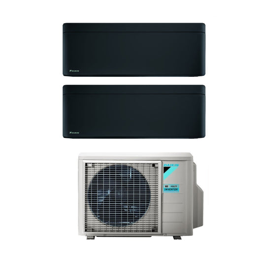 Climatizzatore Condizionatore Daikin Bluevolution Dual Split Inverter serie STYLISH TOTAL BLACK 7+9 con 2MXM50A R-32 Wi-Fi Integrato 7000+9000 Colore Nero Garanzia Italiana