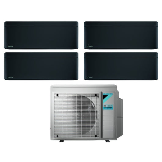 Climatizzatore Condizionatore Daikin Bluevolution Quadri Split Inverter serie STYLISH TOTAL BLACK 9+12+12+12 con 4MXM80N R-32 Wi-Fi Integrato 9000+12000+12000+12000 Colore Nero - Garanzia Italiana