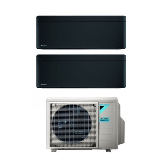 Climatizzatore Condizionatore Daikin Bluevolution Dual Split Inverter serie STYLISH TOTAL BLACK 9+9 con 2MXM50A R-32 Wi-Fi Integrato 9000+9000 Colore Nero Garanzia Italiana