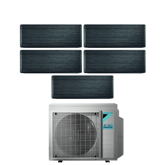 Climatizzatore Condizionatore Daikin Bluevolution Penta Split Inverter serie FTXA-BT STYLISH REAL BLACKWOOD 9+9+9+9+9 con 5MXM90N R-32 Wi-Fi Integrato 9000+9000+9000+9000+9000 Colore Legno Nero - Garanzia Italiana