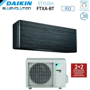Climatizzatore Condizionatore Daikin Bluevolution Inverter serie STYLISH REAL BLACKWOOD 18000 Btu FTXA50BT R-32 Wi-Fi Integrato classe A++ Colore Legno Nero - Garanzia Italiana