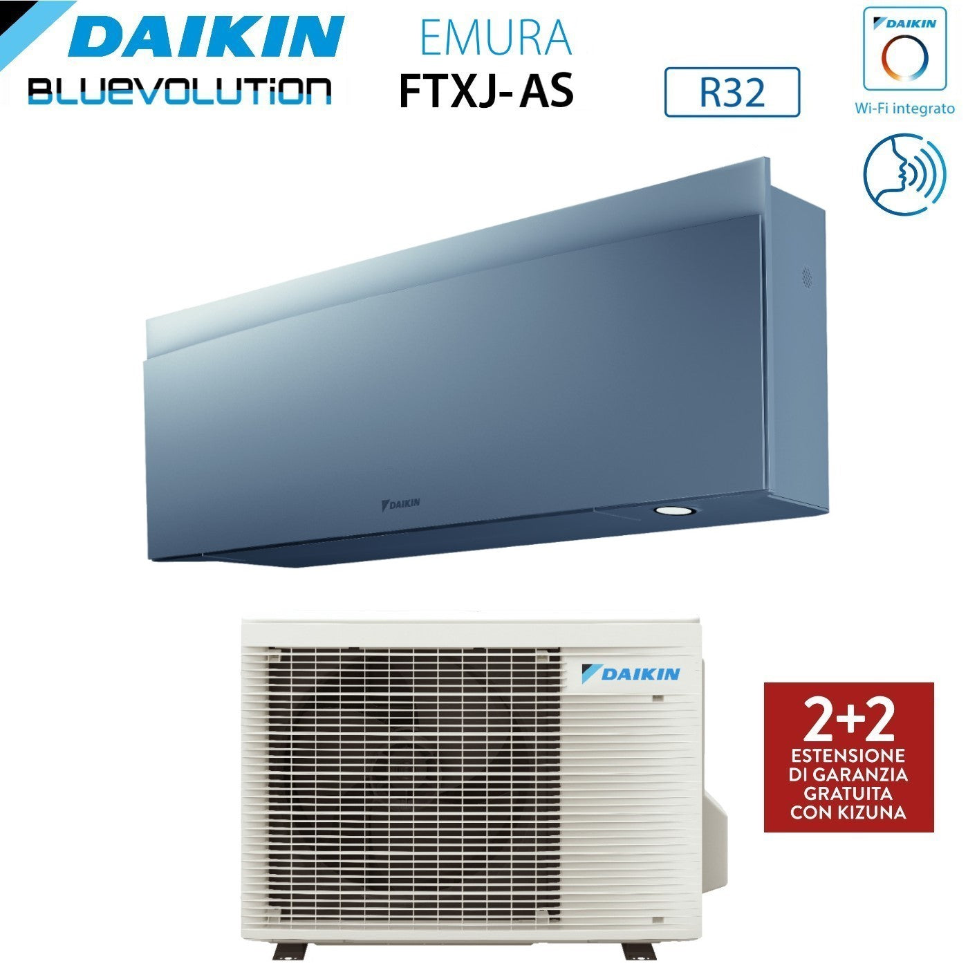 Climatizzatore Condizionatore Daikin Bluevolution Inverter serie EMURA SILVER III 12000 Btu FTXJ35AS R-32 Wi-Fi Integrato classe A+++ Garanzia Italiana - Novità