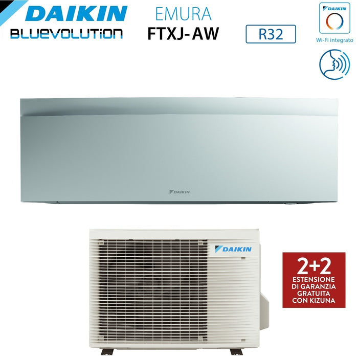 Climatizzatore Condizionatore Daikin Bluevolution Inverter serie EMURA WHITE III 12000 Btu FTXJ35AW R-32 Wi-Fi Integrato Classe A+++ Garanzia Italiana