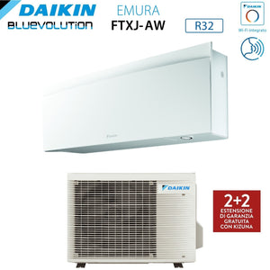 Climatizzatore Condizionatore Daikin Bluevolution Inverter serie EMURA WHITE III 12000 Btu FTXJ35AW R-32 Wi-Fi Integrato Classe A+++ Garanzia Italiana