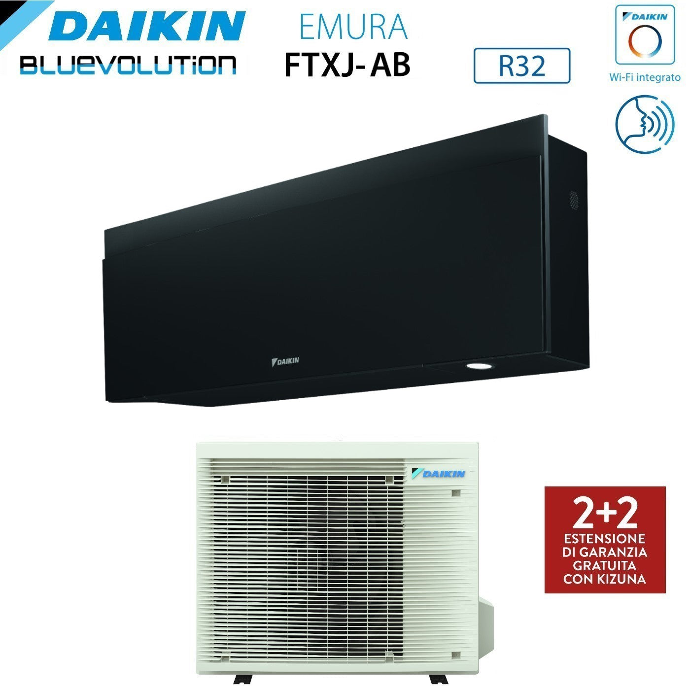 Climatizzatore Condizionatore Daikin Bluevolution Inverter serie EMURA BLACK III 15000 Btu FTXJ42AB R-32 Wi-Fi Integrato classe A+++ Garanzia Italiana - Novità