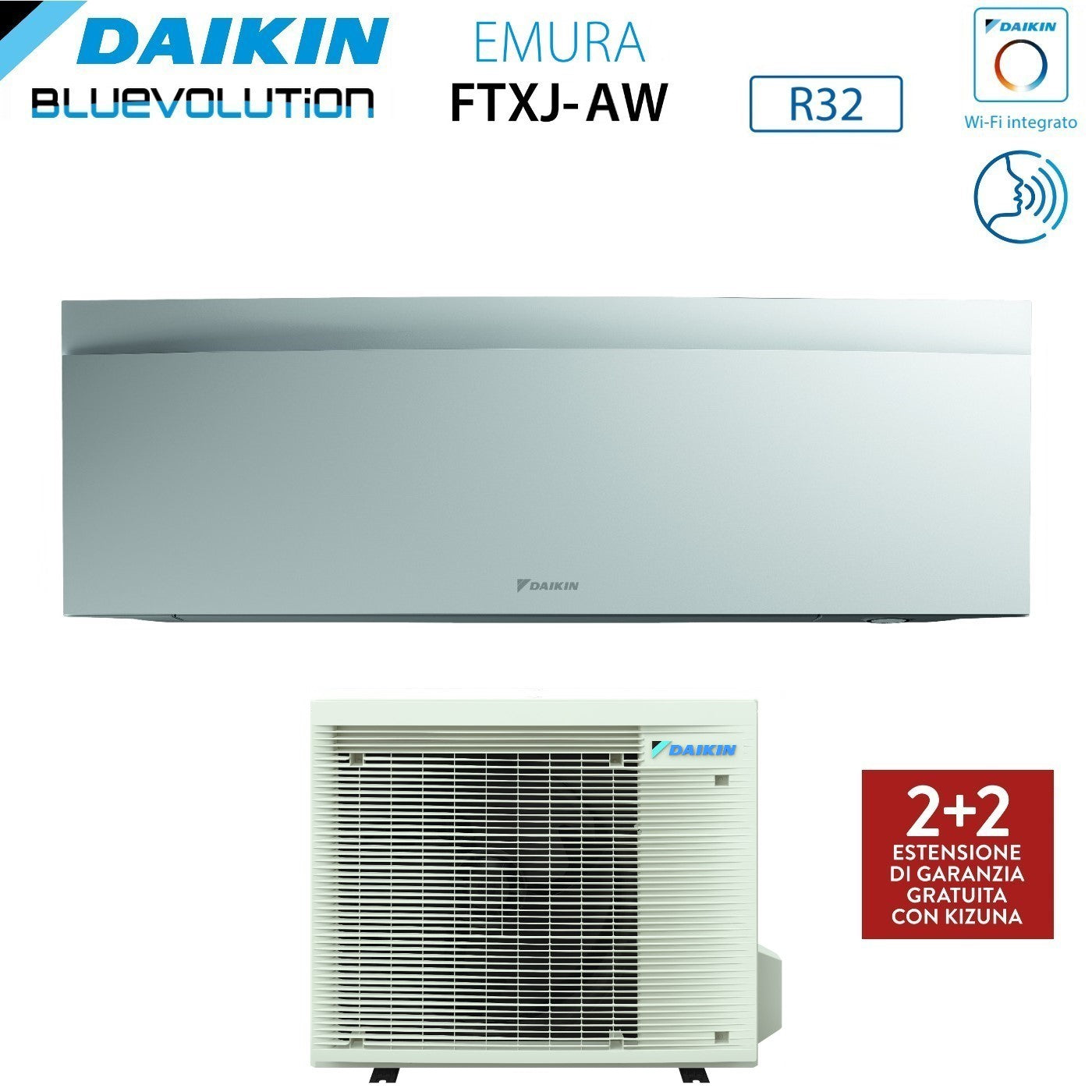 Climatizzatore Condizionatore Daikin Bluevolution Inverter serie EMURA WHITE III 15000 Btu FTXJ42AW R-32 Wi-Fi Integrato classe A++ Garanzia Italiana - Novità