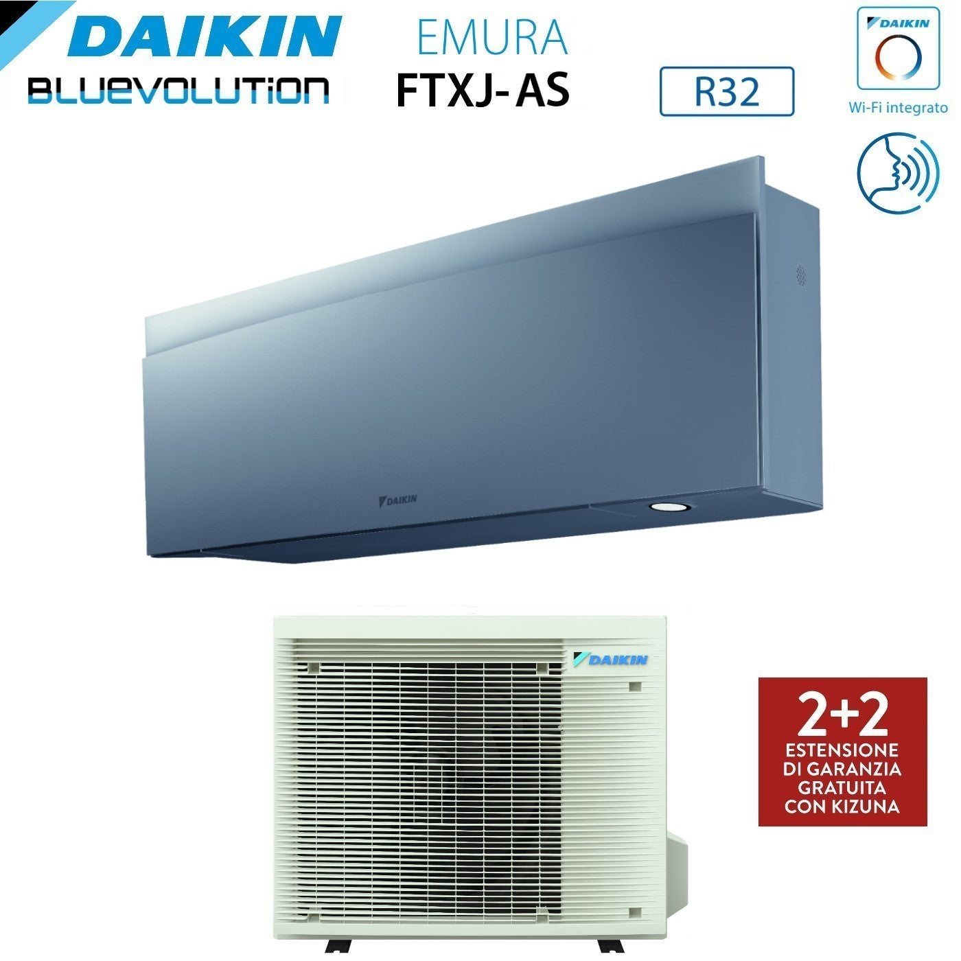 Climatizzatore Condizionatore Daikin Bluevolution Inverter serie EMURA SILVER III 18000 Btu FTXJ50AS R-32 Wi-Fi Integrato classe A++ Garanzia Italiana - Novità
