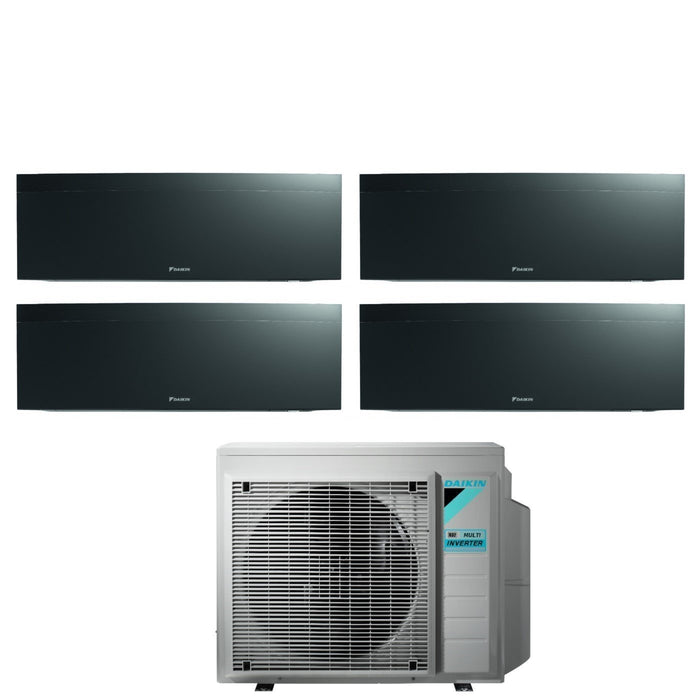 Climatizzatore Condizionatore Daikin Bluevolution Quadri Split Inverter serie EMURA BLACK III 7+7+12+18 con 4MXM80N R-32 Wi-Fi Integrato 7000+7000+12000+18000 Colore Nero - Garanzia Italiana